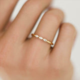 Trilogy Minimalist Engagement Ring 0.4ct Marquise Diamond 14k Yellow Gold Finish