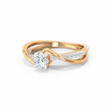 1ct Engagement Ring Round Cut Diamond Stylish Twist Shank 14k Rose Gold Finish