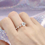 1.5ct Round Cut Diamond Engagement Ring Pear Accents Solitaire 14k RoseGold Over