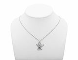 0.15ct Round Cut VVS1D Diamond Angel Heart Pendant 14k WhiteGold Finish NO CHAIN