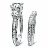 5Ct Round Cut Diamond Vintage Bridal Set Engagement Ring 14K White Gold Finish