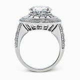 6Ct Oval Cut Diamond Halo Cocktail Vintage Engagement Ring 14K White Gold Finish