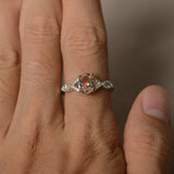 1.3ct Oval Cut Peach Morganite Engagement Ring 14k White Gold Over Unique Design