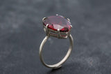 1.3ct Engagement Ring Pear Cut Pink Ruby Solitaire Women 14k White Gold Finish