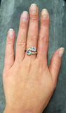 1.7ct Engagement Ring Oval Cut Aquamarine Two Stone Bypass 14k White Gold Finish