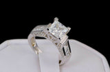 5Ct Princess Cut Diamond Bridal Set Solitaire Ring Band 14K White Gold Finish