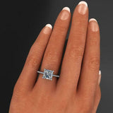 Solitaire with Accents Engagement Ring 3.2ct Asscher Diamond 14k White Gold Over