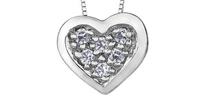 0.5ct Round Cut Moissanite Heart Shape Valentine Pendant 14k White Gold Plated