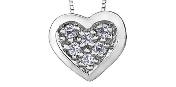 0.5ct Round Cut Moissanite Heart Shape Valentine Pendant 14k White Gold Plated