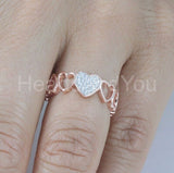 1ct Round Cut Moissanite Cluster Heart Valentine Wed Band 14k Rose Gold Plated