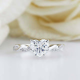 1.5ct Heart Cut Diamond Engagement Ring Twisted Infinity 14k White Gold Finish