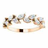 0.5ct Marquise Cut Diamond Solitaire Anniversary Band Ring 14k Rose Gold Finish