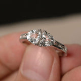 Two Stone Promise Engagement Ring 2ct Trillion Cut Diamond 14k White Gold Finish