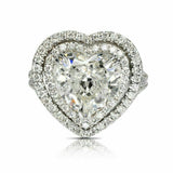 5.5ct Heart Diamond Dual Halo Iced Propose Engagement Ring 14K White Gold Over