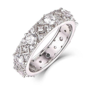 2.5ct Round Cut Diamond Wedding Ring Band Vintage Inspired 14k White Gold Finish