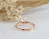 1.2ct Round Cut Diamond Engagement Ring Solitaire with Accent 14k Rose Gold Over