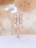 2ct Round Cut Diamond Wedding Band Cluster Statement Vintage 14k RoseGold Finish