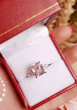 2ct Cushion Cut Peach Morganite Engagement Ring 14k White Gold Finish Solitaire