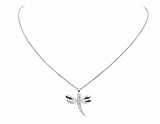 0.2ct Round Cut VVS1D Diamond Pendant Dragonfly 14k White Gold Finish NO CHAIN