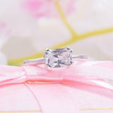 1ct Radiant Cut Diamond Solitaire Promise Engagement Ring 14k White Gold Finish