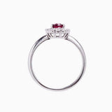 2ct Oval Cut Pink Ruby Engagement Ring Diamond Halo Solitaire 14k WhiteGold Over