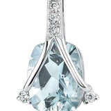 2Ct Elongated Cushion Cut Blue Aquamarine Pendant 14K White Gold Finish NO CHAIN