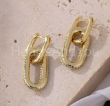 3ct Round Cut Simulated Multi Stone Geometric Earrings 14k Yellow Gold Plated