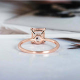 1.5ct Princess Cut Morganite Accents with Solitaire Ring 14k Rose Gold Finish