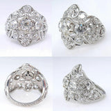 5Ct Round Cut VVS1D Diamond Milgrain Vintage Engagement Ring 14K White Gold Over