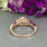 Three Stone Engagement Ring 1.6ct Round Cut VVS1D Diamond 14k Rose Gold Finish