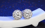 2ct Round Cut VVS1 Diamond Round Shape Women Stud Earrings 14k White Gold Finish