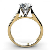 1ct Round Diamond Bezel Solitaire Engagement Ring 14k White-Yellow Gold Finish