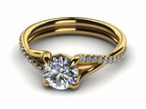 1.4ct Round Cut Diamond Infinity Solitaire Engagement Ring 14k WYR Gold Finish