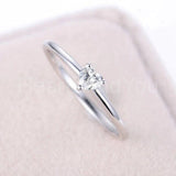 0.2ct Heart Cut Simulated Diamond Minimalist Solitaire Ring 14k Rose Gold Plated