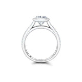 Bezel Set Solitaire Engagement Ring 1.8ct Cushion Cut Diamond 14k WhiteGold Over