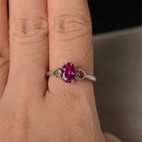 1ct Oval Cut Pink Ruby Promise Solitaire Engagement Ring 14k White Gold Finish