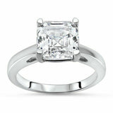 2Ct Asscher Cut Diamond Solitaire Engagement Ring Women 14K White Gold Finish