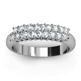 2ct Round Cut Diamond Eternity Wedding Anniversary Ring 14k White Gold Finish