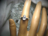 Solitaire Women Engagement Ring 1.5ct Pear Cut VVS1D Diamond 14k White Gold Over