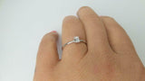 0.5ct Engagement Ring Emerald Cut Diamond Solitaire Design 14k White Gold Finish