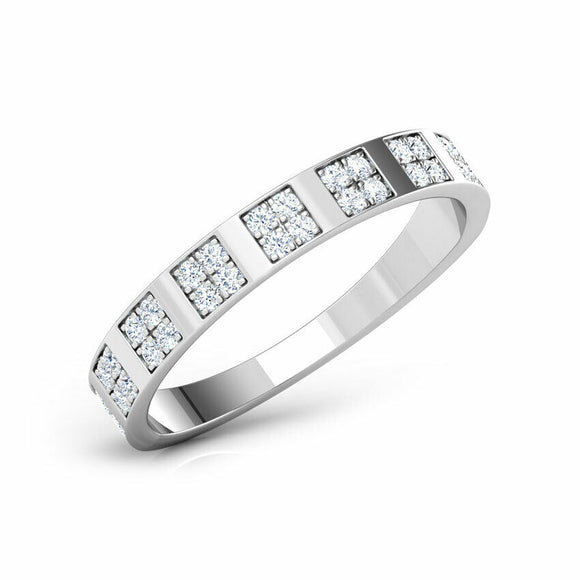 1.4ct Wedding Ring Band Round Cut Diamond Tile Design 14k White Gold Finish