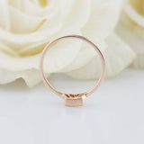 0.35ct Round Cut Diamond Engagement Ring Minimalist Crown 14k Rose Gold Finish