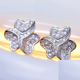 1.5ct Round Cut VVS1D Diamond Trendy Design Stud Earrings 14k White Gold Finish