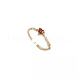 0.3ct Heart Cut Simulated Garnet Minimalit Engagement Ring 14k YellowGold Plated