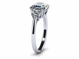 1.3ct Asscher Cut VVS1 Diamond Three Stone Engagement Ring 14k Gold Finish