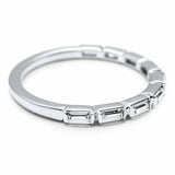 1.3ct Baguette Diamond Stylish Half Eternity Wedding Band 14k White Gold Finish