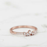 Five Stone Solitaire Engagement Ring 0.4ct Round Cut Diamond 14k RoseGold Finish