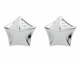 0.12ct Round Cut VVS1D Diamond Pyramid Star Stud Earrings 14k White Gold Finish