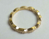 1ct Wedding Band Round Cut Diamond Full Eternity Stackable 14k YellowGold Finish