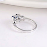 1ct Pear Cut Blue Sapphire Engagement Ring 14k WhiteGold Finish Halo Heart Shape